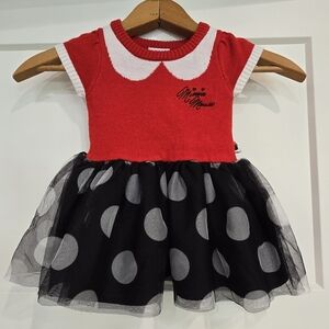 Disney Junior Minnie Mouse Dress 12M Black Red White Cosplay Baby Costume